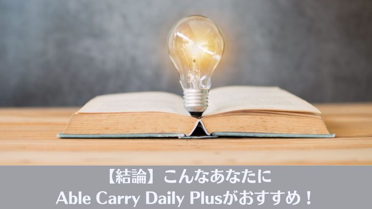 Able Carry Daily Plus, レビュー、違い、Aer City Pack Pro 2, おすすめ