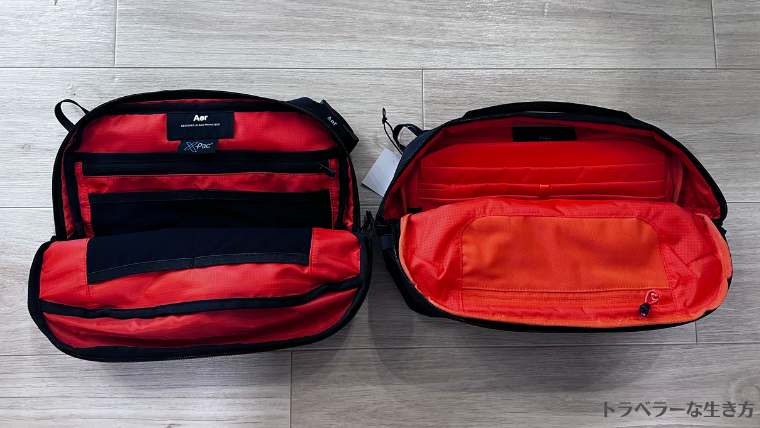 小物の整理がしやすいAer Day Sling 4 Maxの内部オーガナイザーポケット